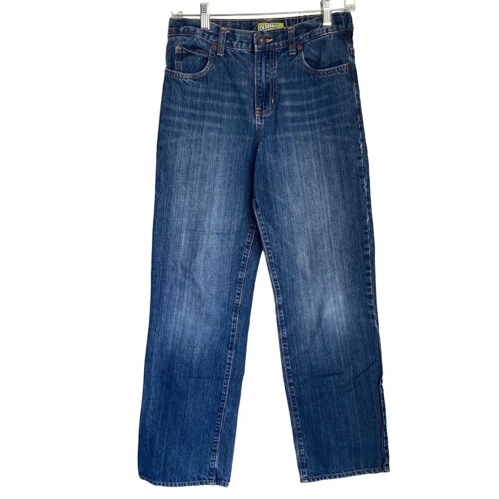 Old Navy Kids Denim Jeans Size 16 Regular Straight Fit Blue Denim 100% Cotton